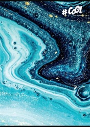 Füzet, tűzött, A4, vonalas, 96 lap, COOL BY VICTORIA, "Fluid art"